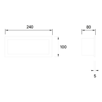 PX-0047-GRI, RECESSED WALL LIGHTING IP44 TAMESIS E27 15W GREY, Grey, Matt