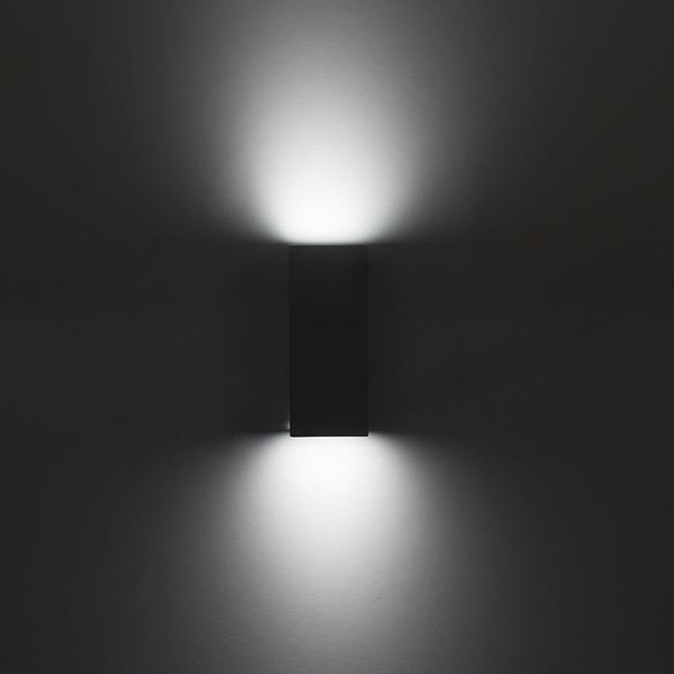 PX-0056-NEG, WALL FIXTURE IP44 CUBE SMALL GU10 16W BLACK, Black, Transparent