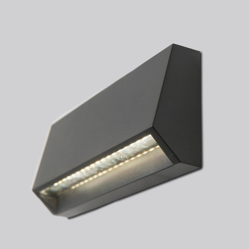 PX-0126-NEG, WALL FIXTURE IP65 GROVE OPAQUE RECTANGULAR SHORT LED 1.6W LED WARM-WHITE 4000, Black, Transparent