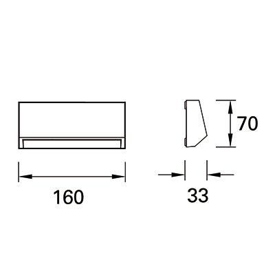 PX-0130-NEG, WALL FIXTURE IP65 GROVE OPAQUE RECTANGULAR MIDDLE LED 2.9W LED WARM-WHITE 400, Black, Transparent