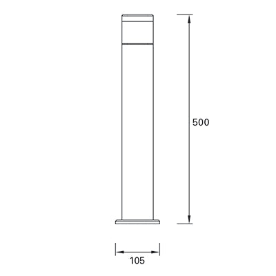 PX-0139-NEG, BOLLARD IP65 ARROW LED 6.6W LED WARM-WHITE 3000K ON-OFF BLACK 640, Black, Transparent, White