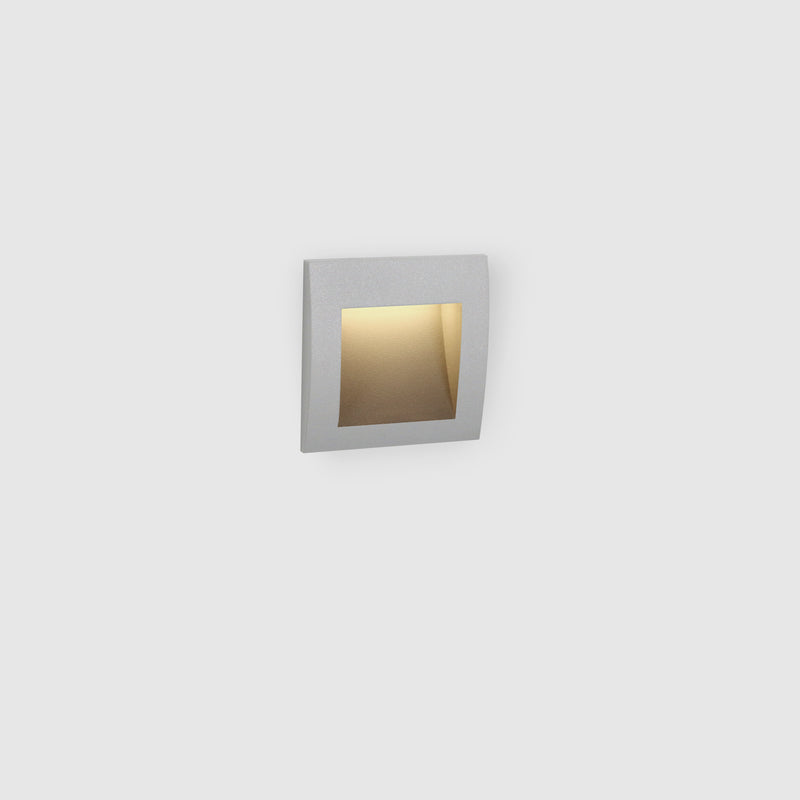 PX-0284-GRI, RECESSED WALL LIGHTING IP65 FACE LED 3.3W LED WARM-WHITE 3000K ON-OFF GREY 340.0, Grey, Transparent
