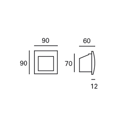 PX-0285-GRI, RECESSED WALL LIGHTING IP65 FACE LED 3.3W LED WARM-WHITE 4000K ON-OFF GREY 37, Grey, Transparent