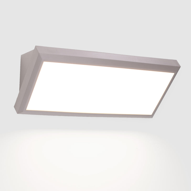PX-0287-GRI, WALL FIXTURE IP65 SAMPER LED 12W LED WARM-WHITE 3000K ON-OFF GREY 1100.00, Grey, Opal