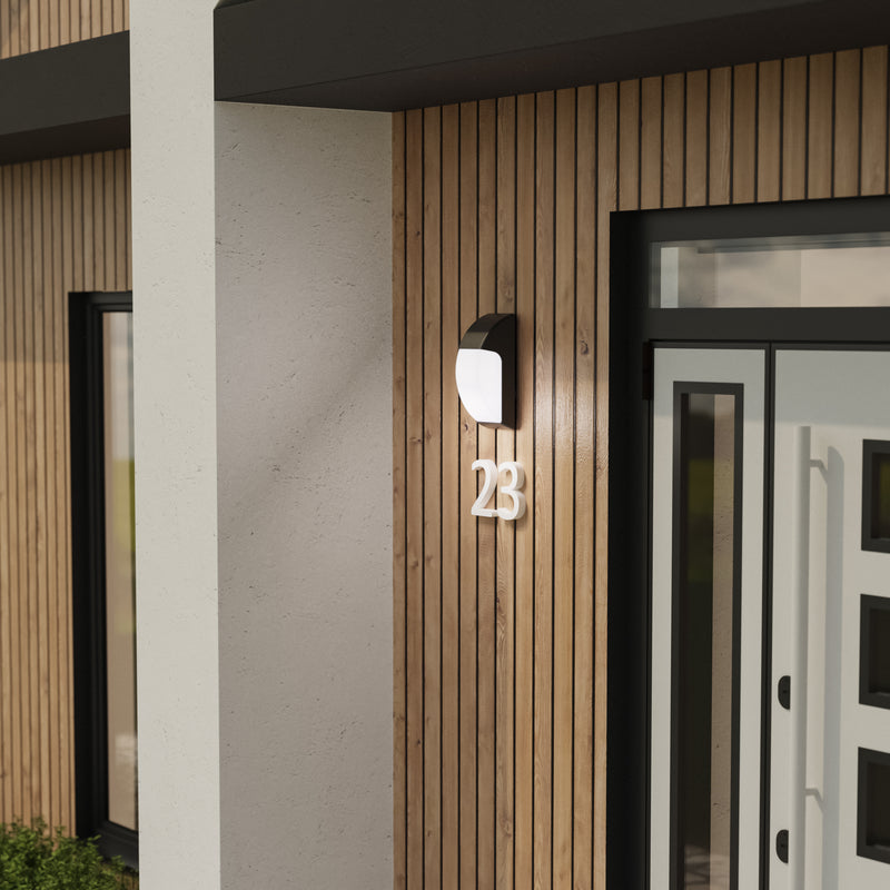PX-0352-NEG, WALL FIXTURE IP65 AREA E27 15W BLACK, Black, Opal
