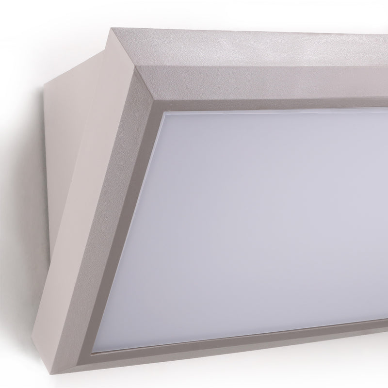 PX-0353-GRI, WALL FIXTURE IP65 SAMPER LED 12W LED WARM-WHITE 3000K ON-OFF GREY 1100.00, Grey, Opal