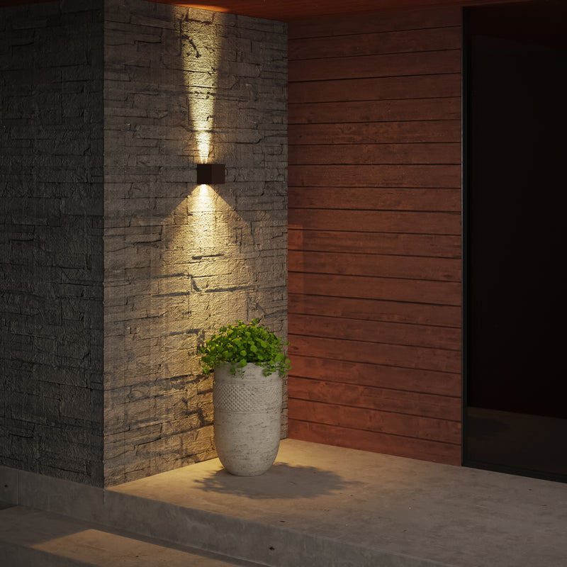 PX-0432-MAR, WALL FIXTURE IP54 REX LED 6.6W LED WARM-WHITE 3000K ON-OFF BROWN 680, Brown, Transparent