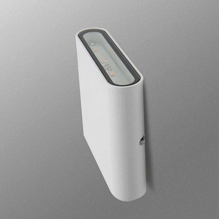 PX-0433-BLA, WALL FIXTURE IP54 SLIM LED 5W LED WARM-WHITE 3000K ON-OFF  320.00, White, Transparent