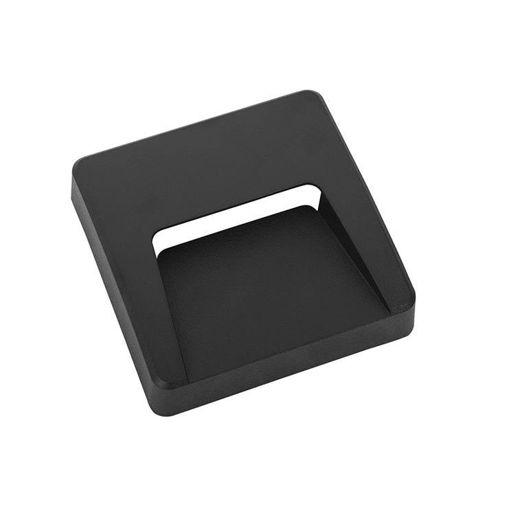 PX-0439-NEG, WALL FIXTURE IP65 GROVE OPAQUE SQUARE LED 3.1W LED WARM-WHITE 4000K ON-OFF BL, Black, Transparent
