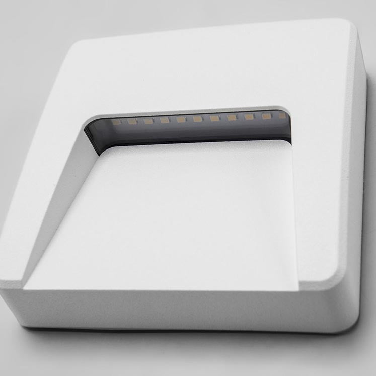 PX-0439-NEG, WALL FIXTURE IP65 GROVE OPAQUE SQUARE LED 3.1W LED WARM-WHITE 4000K ON-OFF BL, Black, Transparent