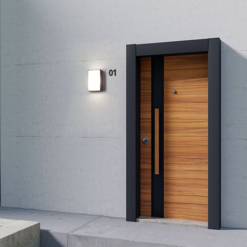 PX-0454-ANT, WALL FIXTURE IP65 BLOCK LED 9.7W LED WARM-WHITE 4000K ANTRACITA 1125, Antracita, OPAL