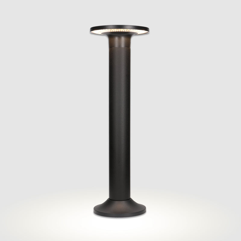 PX-0487-NEG, BOLLARD IP44 YIKA LED 7.9W LED WARM-WHITE 3000K ON-OFF BLACK 690.00, Black, Transparent