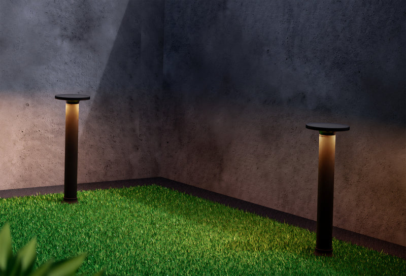 PX-0487-NEG, BOLLARD IP44 YIKA LED 7.9W LED WARM-WHITE 3000K ON-OFF BLACK 690.00, Black, Transparent