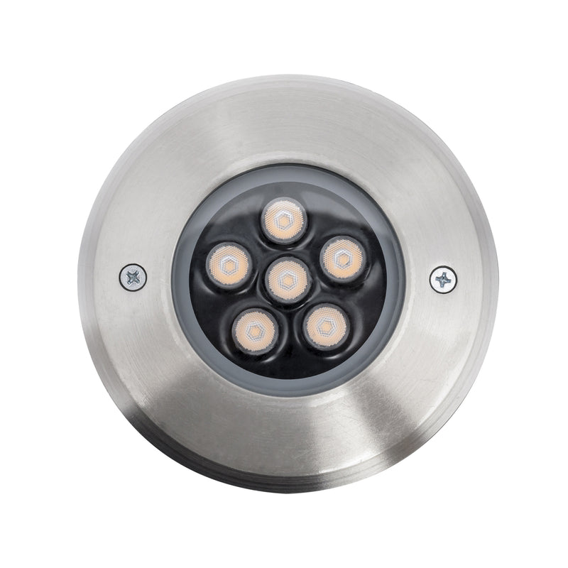 PX-0520-INO, RECESSED UPLIGHTING IP65-IP67 INCASSO LED 6.2W LED WARM-WHITE 3000K ON-OFF STAIN, Stainless steel, Transparent