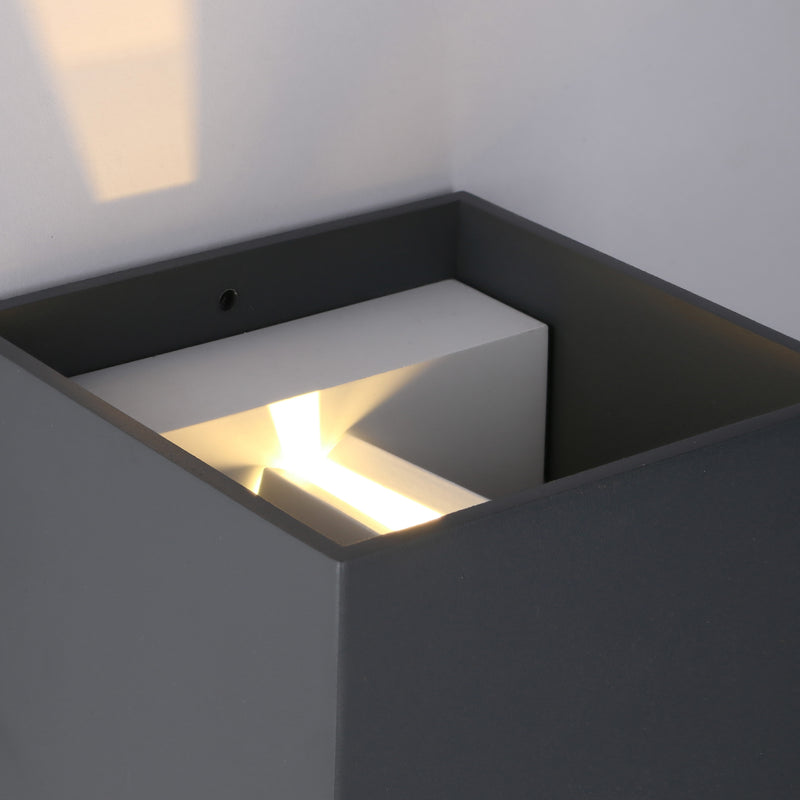 PX-0526-ANT, WALL FIXTURE IP54 REX LED 6.6W LED WARM-WHITE 4000K ON-OFF URBAN GREY 780.00, Urban grey, Transparent