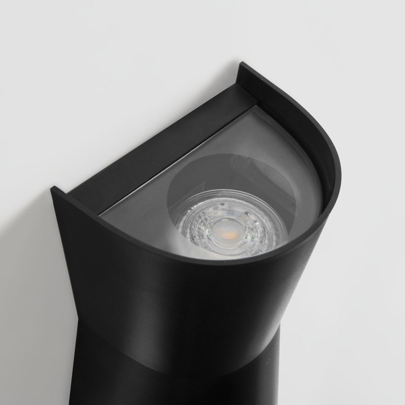 PX-0551-NEG, WALL FIXTURE IP65 PRISMA GU10 16W BLACK, Black, Tinted