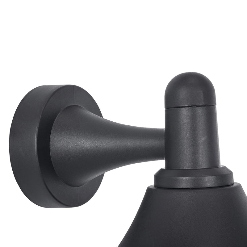 PX-0624-NEG, WALL FIXTURE IP44 ALAN CONIC E27 15W BLACK, Black, OPAL