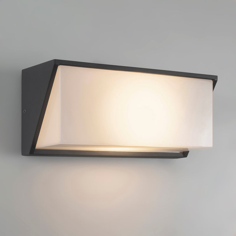 PX-0644-NEG, WALL FIXTURE IP54 QUANTA E27 15W BLACK, Black, OPAL