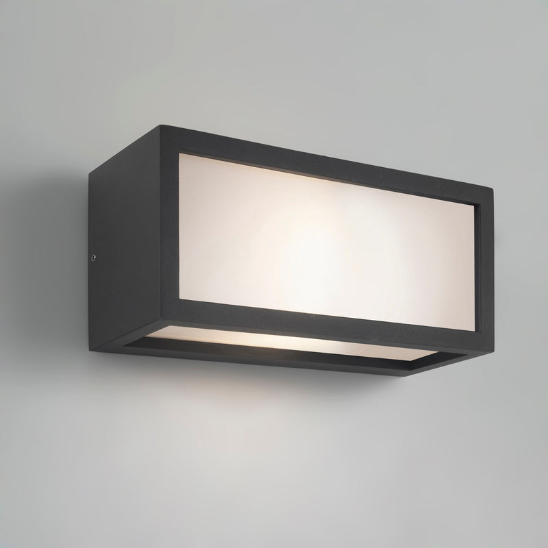 PX-0645-NEG, WALL FIXTURE IP54 QUANTA E27 15W BLACK, Black, OPAL