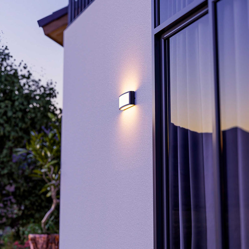 PX-0649-NEG, WALL FIXTURE IP54 ZENITHA LED 12W LED WARM-WHITE 3000K ON-OFF BLACK 1300, Black, OPAL