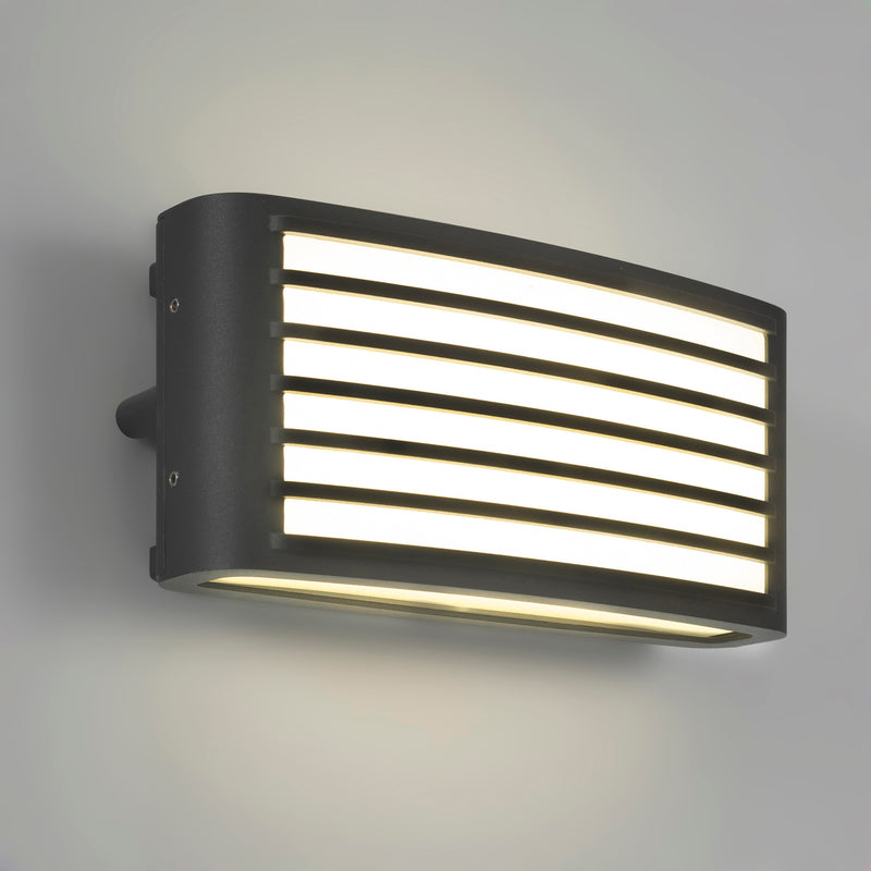 PX-0650-NEG, WALL FIXTURE IP54 ZENITHA LED 12W LED WARM-WHITE 3000K ON-OFF BLACK 1300, Black, OPAL