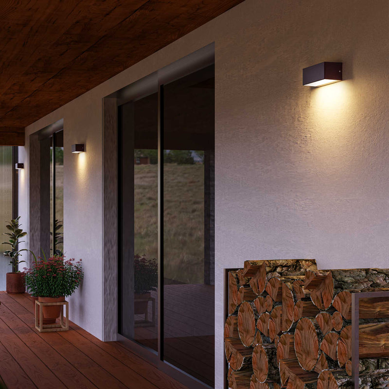 PX-0651-MAR, WALL FIXTURE IP65 ARA LED 9.3W LED WARM-WHITE 4000K ON-OFF BROWN 820.00, Brown, Opal