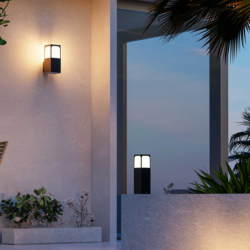 PX-0664-NEG, WALL FIXTURE IP54 VETA E27 15W BLACK, Black, OPAL