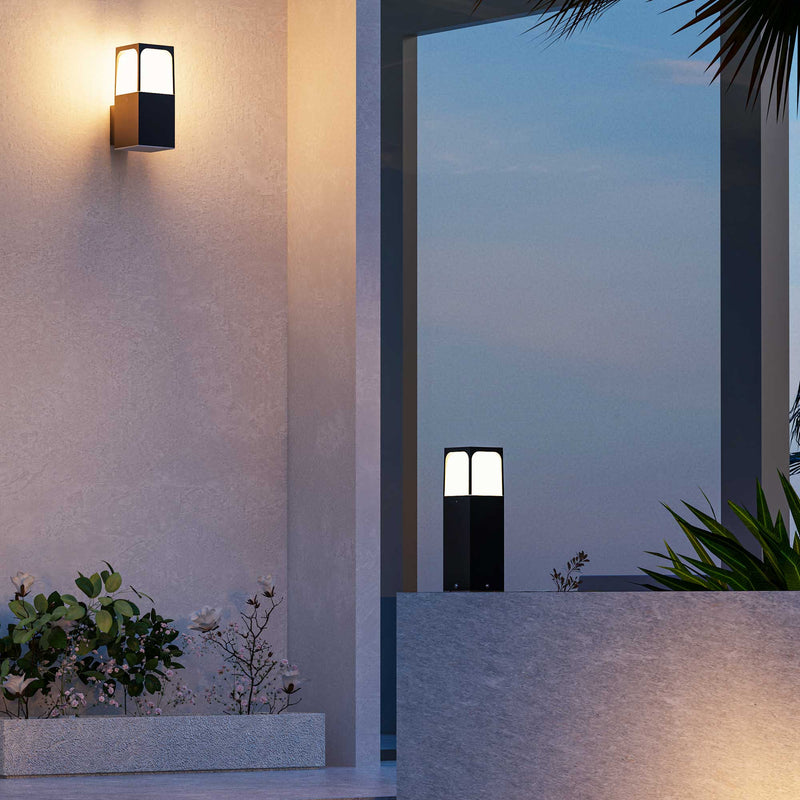 PX-0665-NEG, BOLLARD IP54 VETA 300MM E27 15W BLACK, Black, OPAL