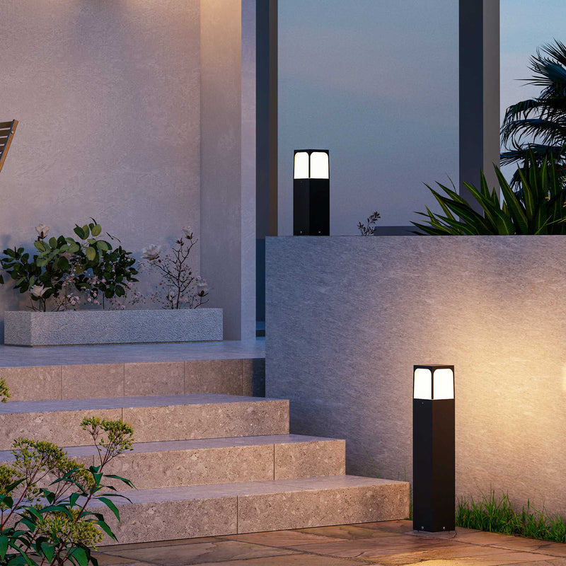 PX-0666-NEG, BOLLARD IP54 VETA 500MM E27 15W BLACK, Black, OPAL