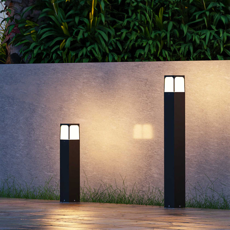 PX-0667-NEG, BOLLARD IP54 VETA 800MM E27 15W BLACK, Black, OPAL