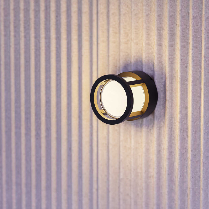 PX-0668-NEG, WALL FIXTURE IP54 ONE LED 6.3W LED WARM-WHITE 3000K ON-OFF BLACK 750, Black, OPAL