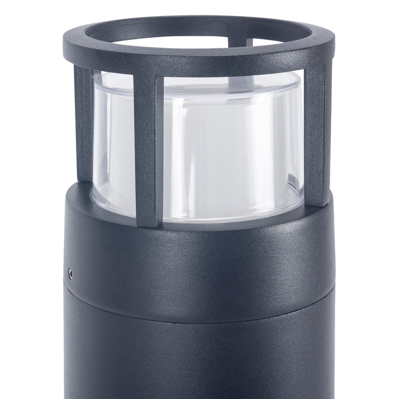 PX-0669-NEG, BOLLARD IP54 ONE LED 6.3W LED WARM-WHITE 3000K ON-OFF BLACK 750, Black, OPAL