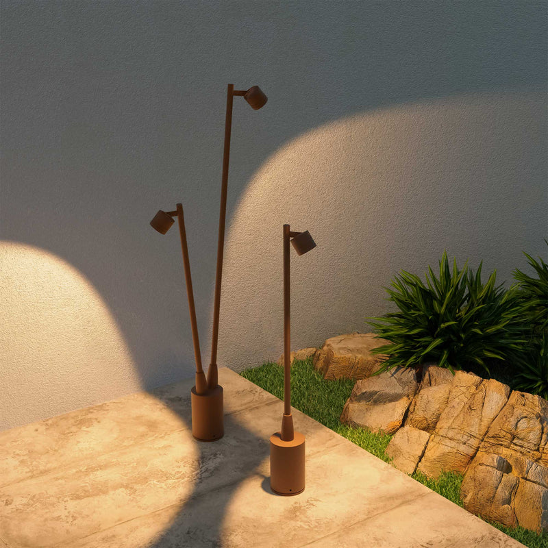 PX-0672-MAR, BOLLARD IP54 FINT SINGLE LED 3.5W LED WARM-WHITE 3000K ON-OFF BROWN 285, Brown, Transparent