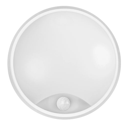 WALL FIXTURE IP65 MOO ROUNS SENSOR LED 18W SW 2700-3200-4000K ON-OFF WHITE 2500
