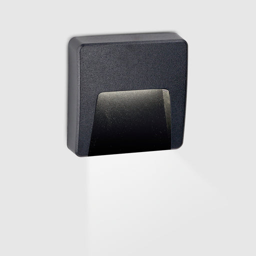 WALL FIXTURE IP65 KAIRO OPAQUE SQUARE LED 2.9W SW 2700-3200-4000K ON-OFF BLACK 3