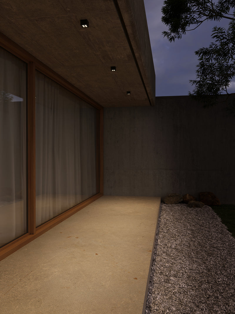 CEILING FIXTURE IP65 CREST 6.6W LED WARM-WHITE 3000K ON-OFF BLACK 611LM