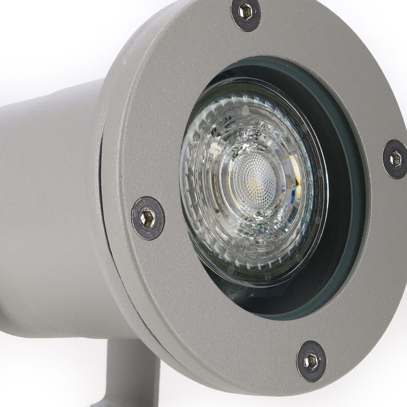 PX-1400-GRI, SPOTLIGHT IP65 POST GU10 8W GREY, Grey, Transparent