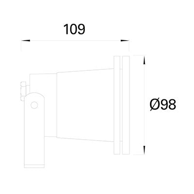PX-1400-GRI, SPOTLIGHT IP65 POST GU10 8W GREY, Grey, Transparent