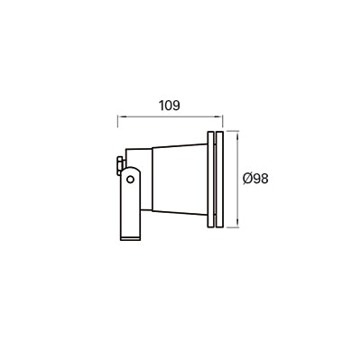 PX-1400-NEG, SPOTLIGHT IP65 POST GU10 8W BLACK, Black, Transparent