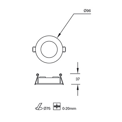 TC-0220-BLA, STRUCTURE MIX FRAME Ø96MM ALUMINIUM  IP65, White