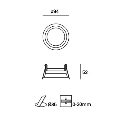 TC-0303-BLA, STRUCTURE MIX FRAME Ø94MM ALUMINIUM  IP23, White