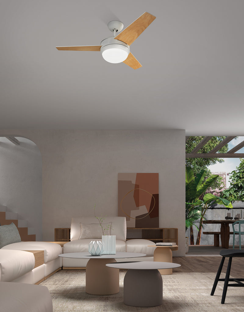 VE-0005-BLA, FAN WINDY Ø1010MM IP20 E27  , White, Opal