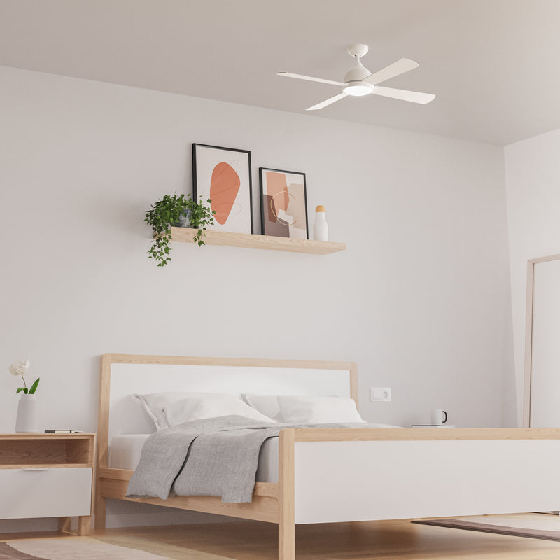 VE-0006-BLA, FAN BORNEO Ø1066MM IP20 E27  , White, Opal