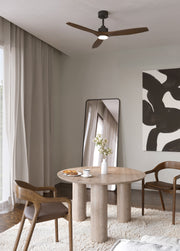 FAN STEM EVO Ø1320MM BAR LIGHT IP20 LED SW 3000-4000-5000K ON-OFF BLACK MADERA 