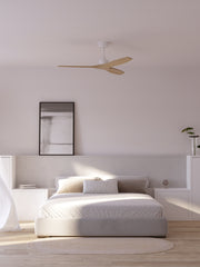 FAN STEM EVO Ø1320MM BAR WITHOUT LIGHT IP20 WHITE LIGHT WOOD