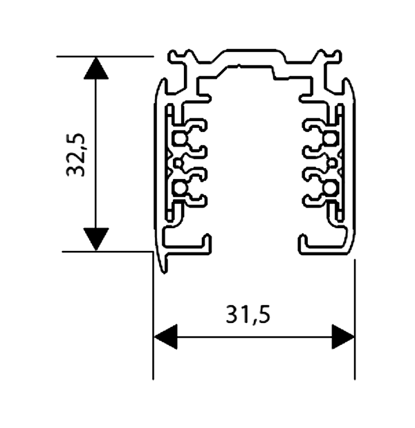 3 Circuit Track Lighting DALI Global Trac® Pulse 2M White Surface mounted