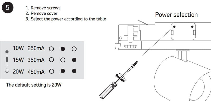 Black 3 Circuit Tracklight 20W/25W/30W/35W Warm White CRI90 Adjustable power LED track spotlight, ideal for galleries and showrooms.  One Light SKU:65660BT/B/W