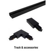 Black single circuit track and accessories