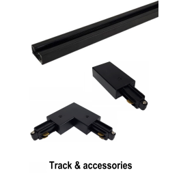 Black single circuit track and accessories