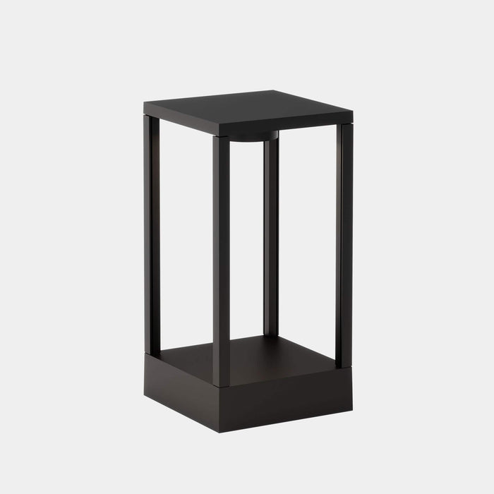 BOLLARD CHILLOUT IP66 RACK BOLLARD FIXED 150X150X300MM LED 14.9 SW 2700-3200-400,Black,Aluminium, Teakwood